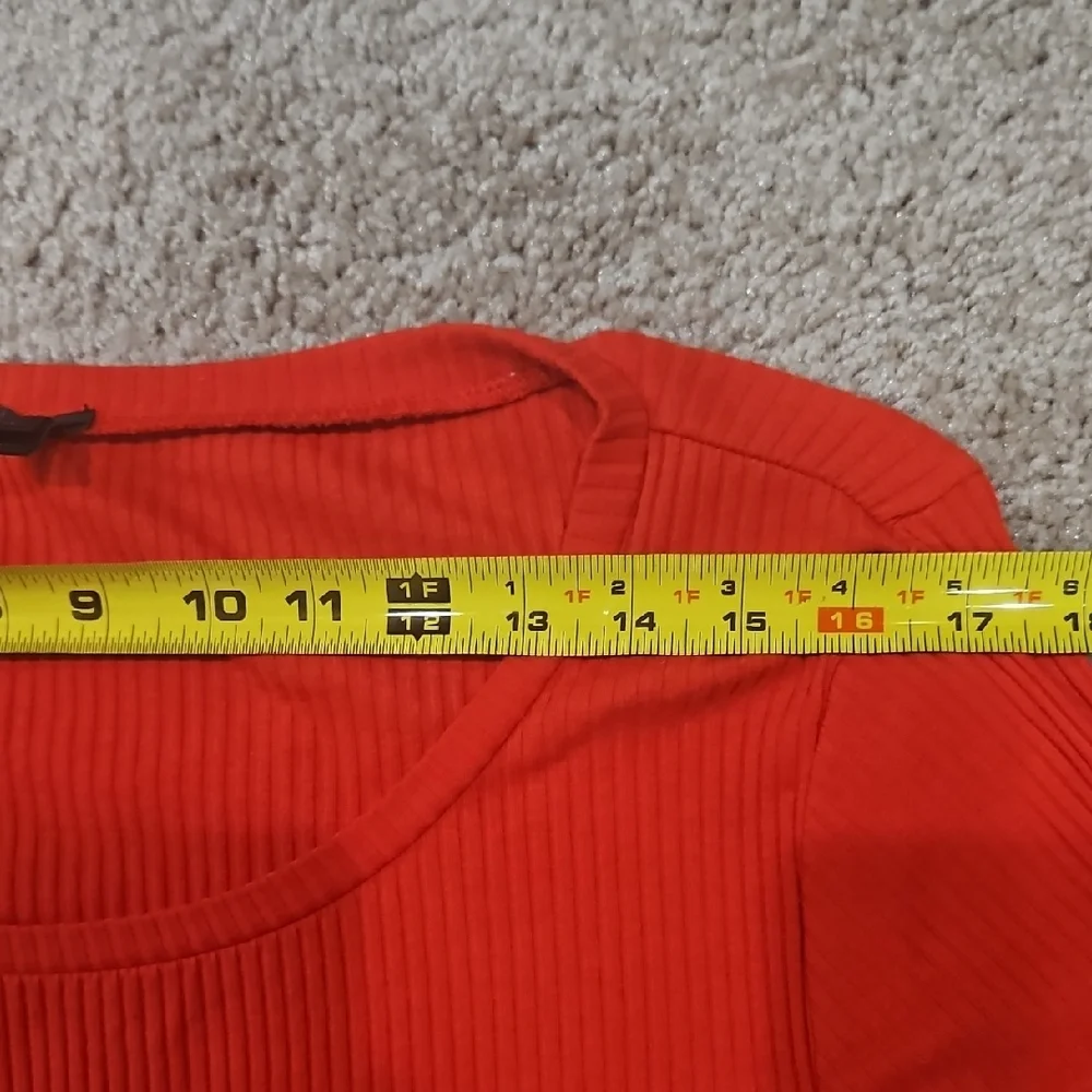 J.Crew Belvedere Ribbed Bell Sleeve Top XL Extra Large Bright Cherry Red Blouse
